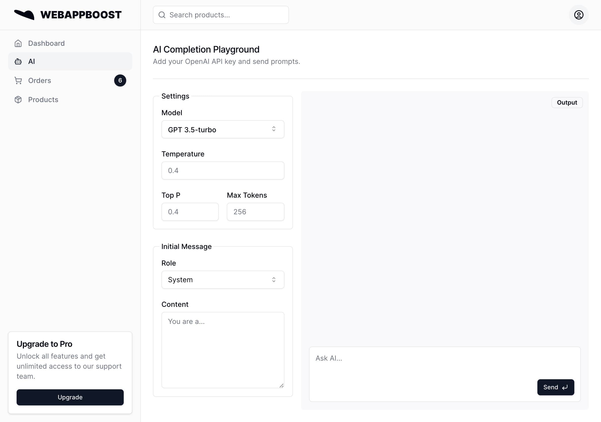 webappboost/ai playground