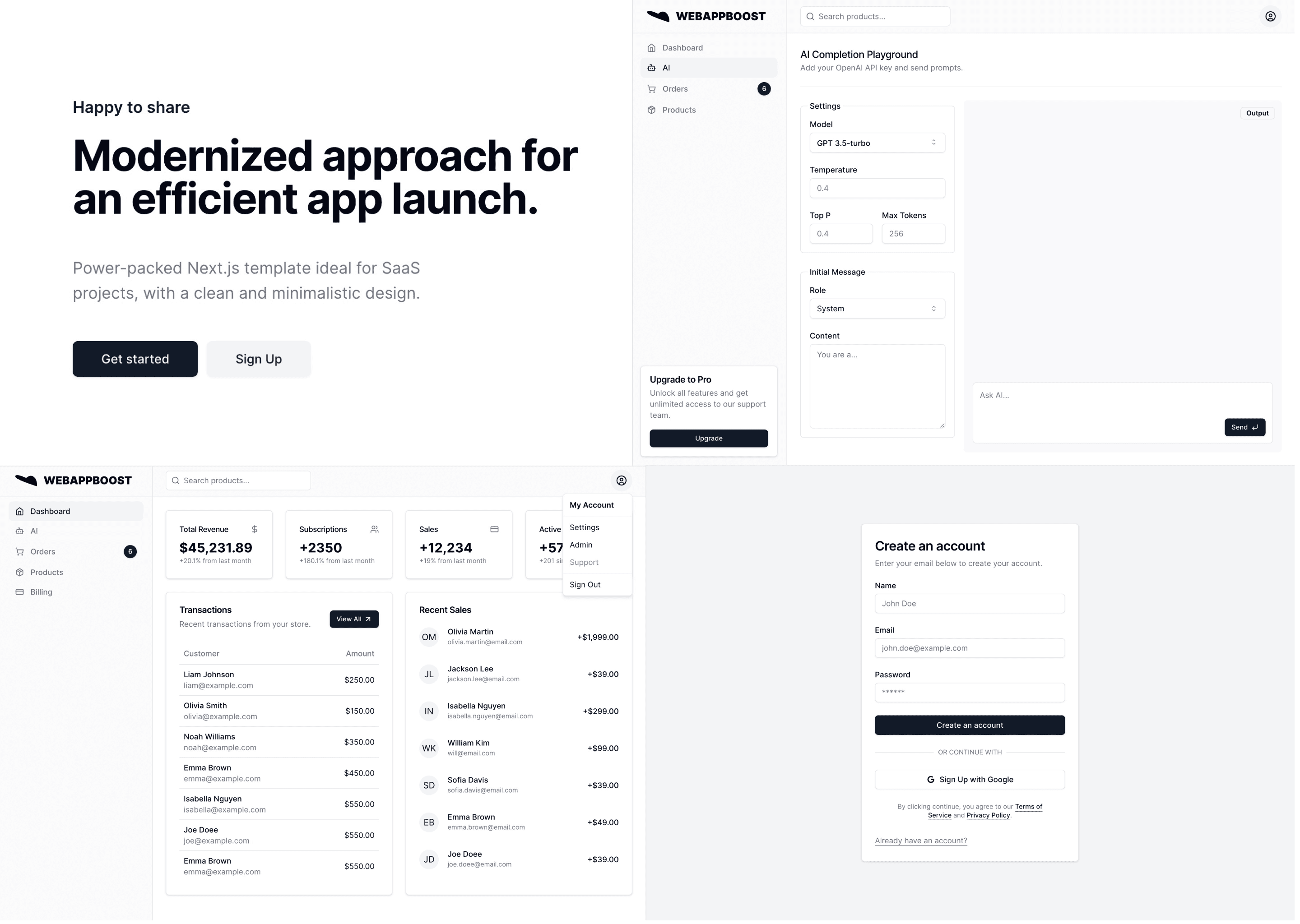 Webappboost screenshots